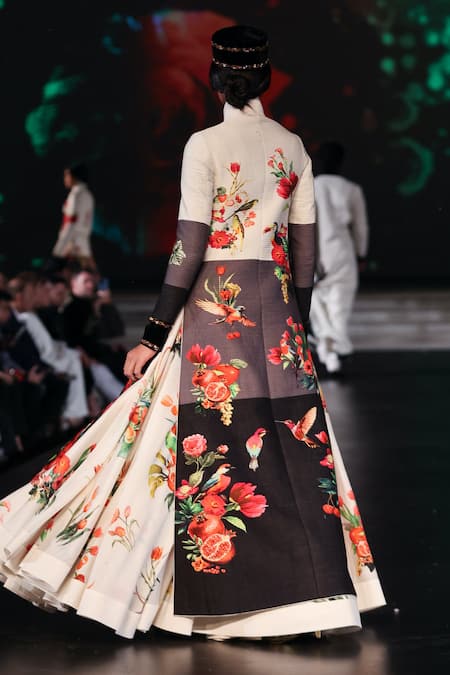 Rohit Bal Gradient Floral Print Anarkali Set 