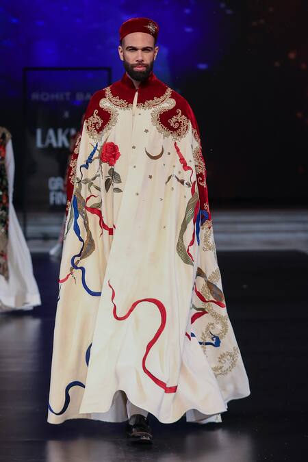 Buy Rohit Bal Ivory Embroidered Matka Silk Cape Online at Aza Fashions Buy_Rohit Bal_Ivory Embroidered Matka Silk Cape _Online_at_Aza_Fashions