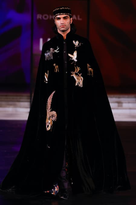 Rohit Bal Wildlife Embroidered Cape 