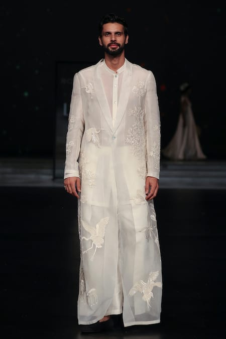 Rohit Bal Bird Embroidered Long Jacket 