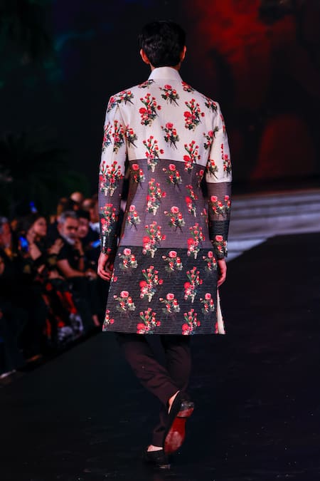 Rohit Bal Bloom Print & Stitchline Embroidered Sherwani 