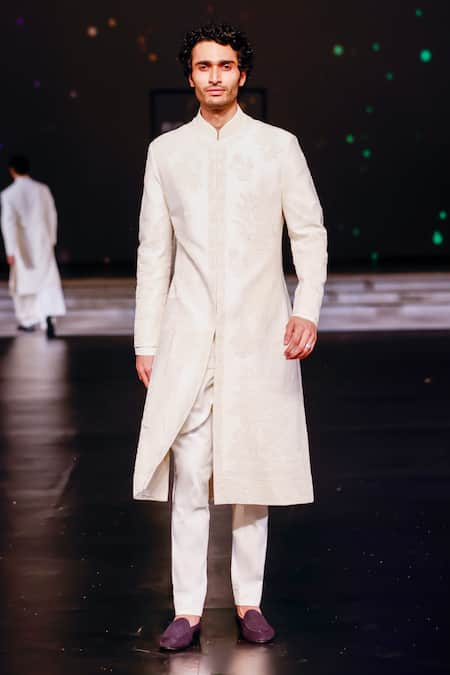 Rohit Bal Ivory Dori Blossom Embroidered Sherwani 