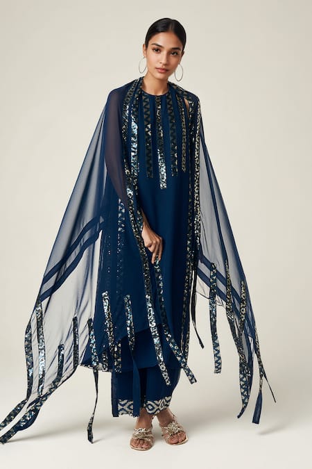 Gulabo by Abu Sandeep Geometric Sequin Embellished Dupatta 