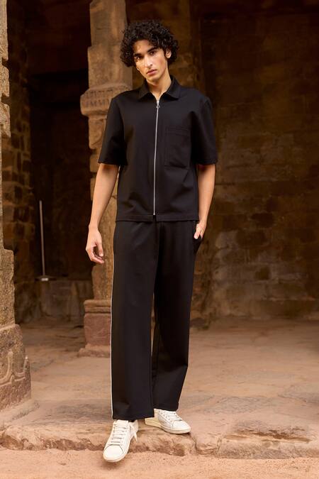 Buy Dash And Dot Black Viscose, Polyester, Spandex Straight Cut Pant Online at Aza Fashions Buy_Dash And Dot_Black Viscose, Polyester, Spandex Straight Cut Pant _Online_at_Aza_Fashions