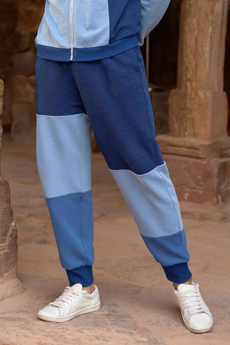 Buy Dash And Dot Blue Cotton Color Blocked Jacket And Pant Set Online at Aza Fashions Buy_Dash And Dot_Blue Cotton Color Blocked Jacket And Pant Set _Online_at_Aza_Fashions