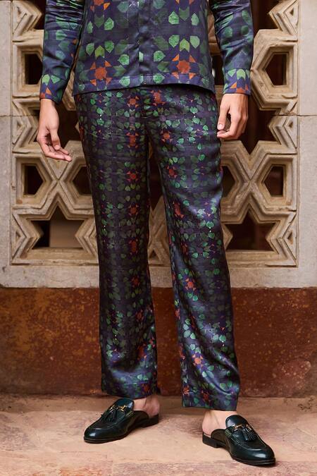 Dash And Dot Multi Color Viscose Multicolored Mosaic Print Pant Online at Aza Fashions Dash And Dot_Multi Color Viscose Multicolored Mosaic Print Pant _Online_at_Aza_Fashions
