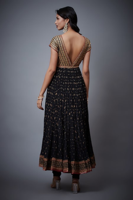 RI.Ritu Kumar Floral Aari Embroidered Anarkali Set 