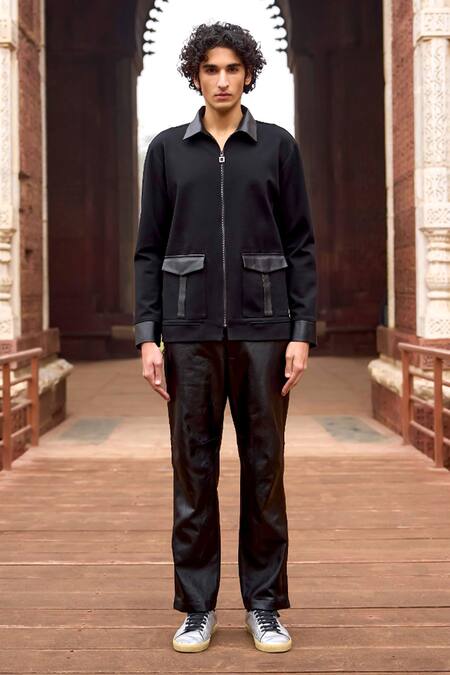 Buy_Dash And Dot_Black Cotton, Polyester Solid Tapering Jeans 