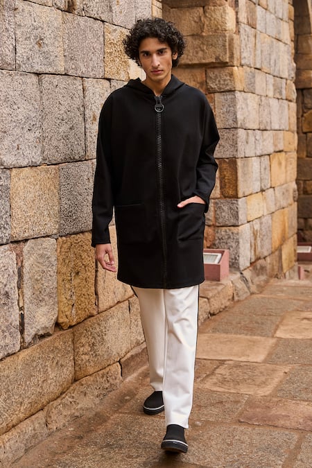 Shop Dash And Dot White Viscose, Polyester Straight Cut Knitted Pant at Aza Fashions Shop_Dash And Dot_White Viscose, Polyester Straight Cut Knitted Pant _at_Aza_Fashions