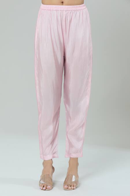 Shop_Kashmiraa_Pink Silk Sequins, Embroidery Floral Print Kurta Set _Online_at_Aza_Fashions