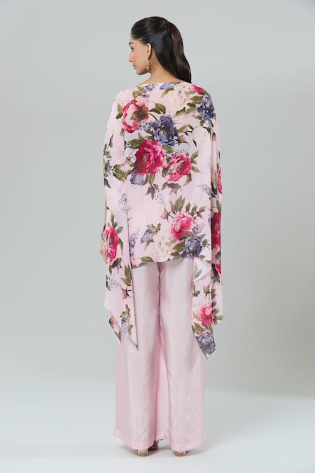 Kashmiraa Floral Print Kaftan Kurta & Flared Pant 