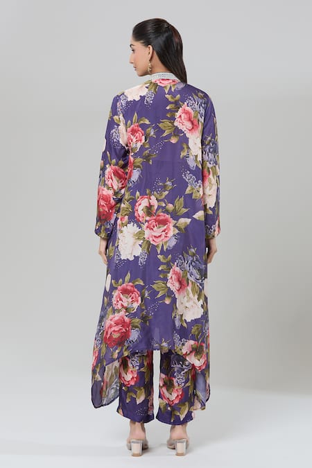 Kashmiraa Floral Print Cutdana Kurta Set 