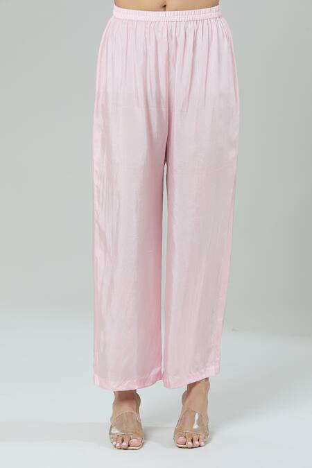 Shop_Kashmiraa_Pink Chiffon, Silk Sequins Floral Embroidered Kurta Set _Online_at_Aza_Fashions