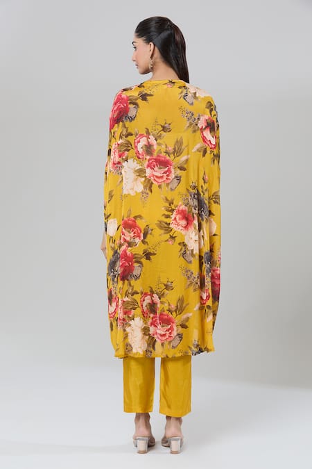 Kashmiraa Floral Print Kaftan Kurta Set 