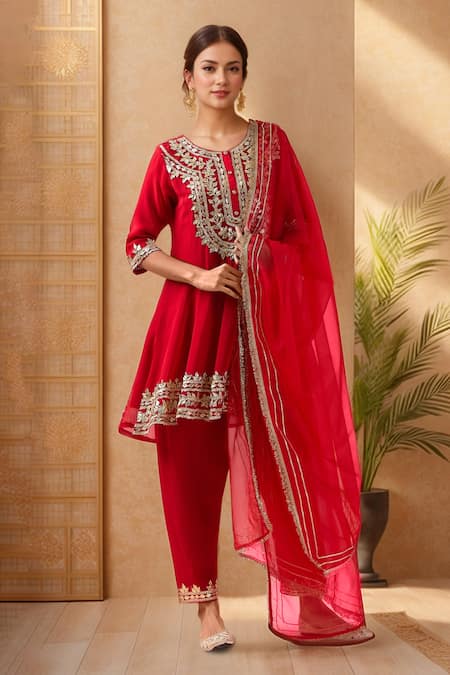 Samyukta Singhania Floral Gota Patti Anarkali Set 