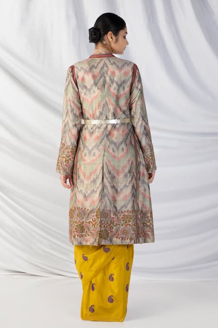 Latha Puttanna Ikkat Wave Handwoven Jacket 