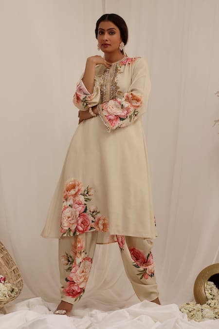Surkh Syahi Gul Kand Print Kurta Salwar Set 