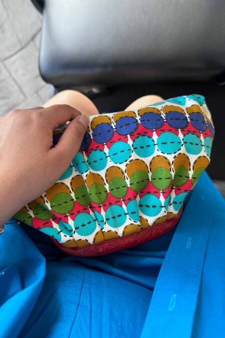 Bhavna Kumar_Multi Color Multicolor Canvas Print Clutch_Online_at_Aza_Fashions