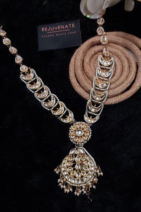 Rejuvenate Jewels Gold Kundan Bead Embellished Mathapatti 