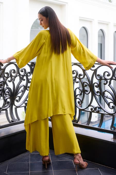 Label Ruhbab Draped Asymmetric Kurta Set 