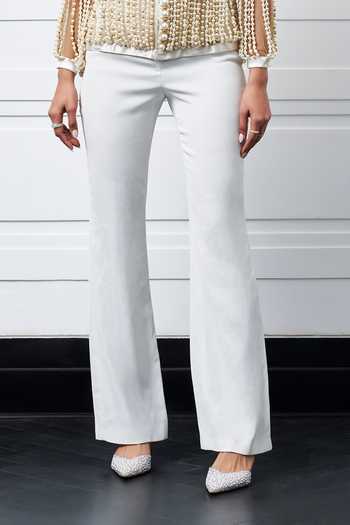 Kay Kay Off White Polyester Pearls Round Neck Embellished Jacket And Pant Set Online at Aza Fashions Kay Kay_Off White Polyester Pearls Round Neck Embellished Jacket And Pant Set _Online_at_Aza_Fashions
