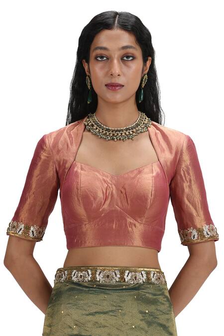 Buy Mimamsaa Green Tissue, Silk Sequins Asymmetric Olive Metallic Saree And Blouse Online at Aza Fashions Buy_Mimamsaa_Green Tissue, Silk Sequins Asymmetric Olive Metallic Saree And Blouse _Online_at_Aza_Fashions