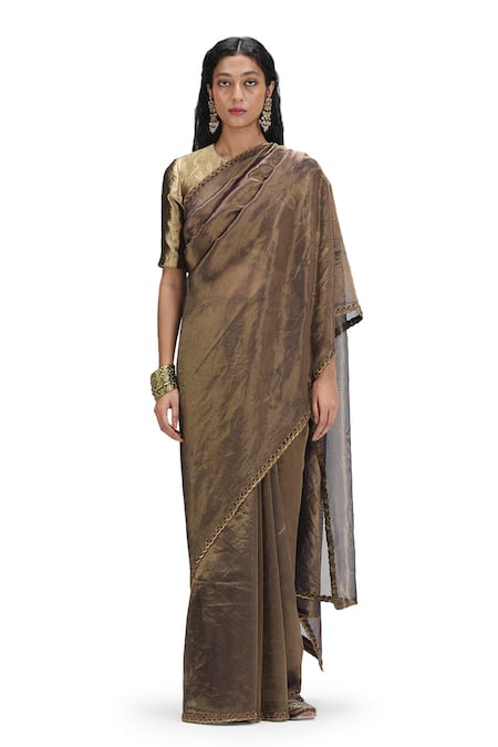 Buy Mimamsaa Blue Tissue, Silk Sequins Round Neck Dhoop Chaon Metallic Saree And Blouse Online at Aza Fashions Buy_Mimamsaa_Blue Tissue, Silk Sequins Round Neck Dhoop Chaon Metallic Saree And Blouse _Online_at_Aza_Fashions