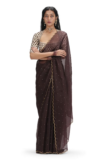 Mimamsaa Padamukhi Sequin Scatter Saree With Blouse 