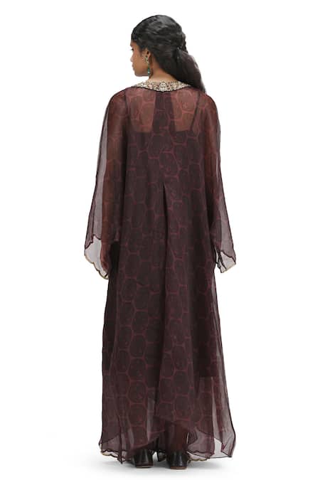 Mimamsaa Floral Butti Zardozi Kaftan Pant Set 