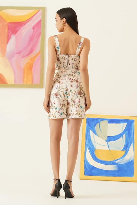 Sunandini Floral Veli Printed Quilted Shorts 