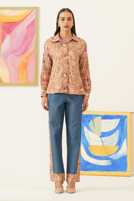 Sunandini Floral Print Shirt & Trouser Set 