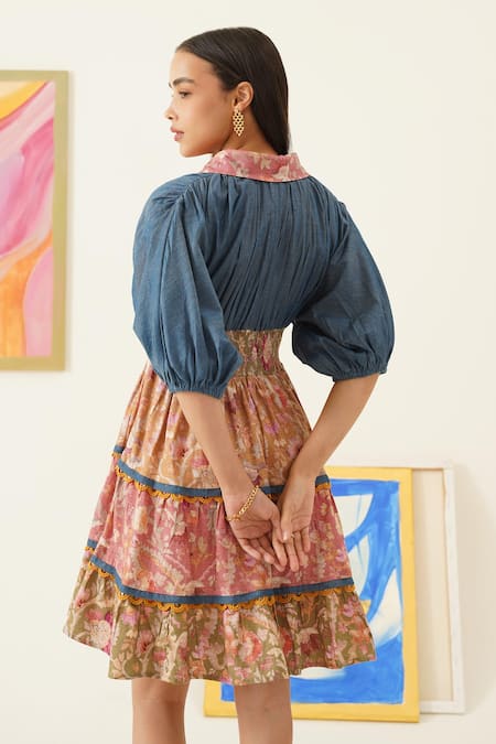 Sunandini Multi Color Floral Print Dress 