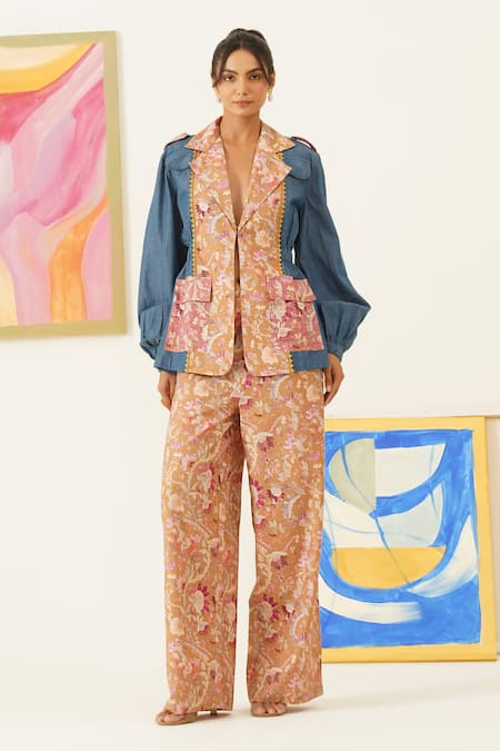 Sunandini Floral Print Blazer With Pant 