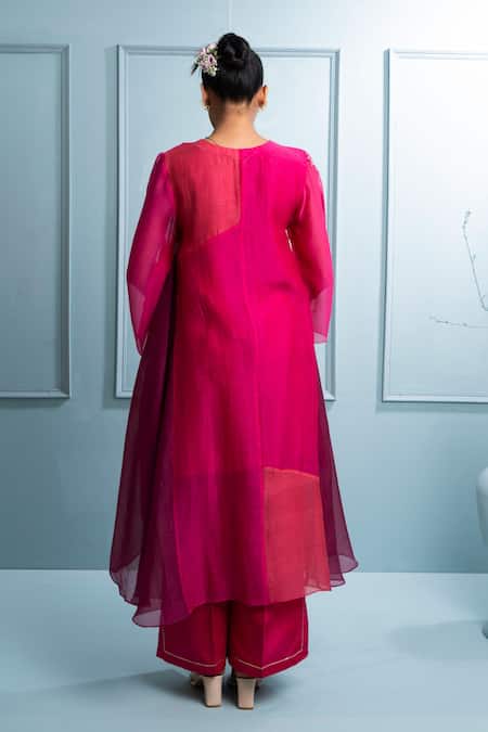 The White Tree Studio Floral Applique Badla Kurta Set 