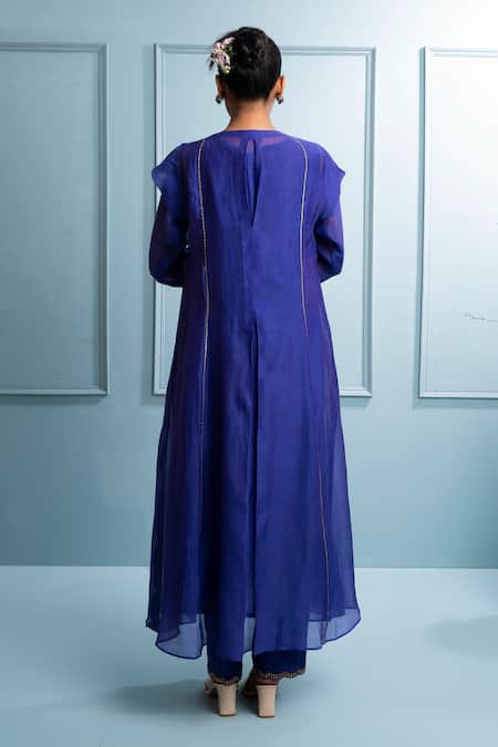 The White Tree Studio Floral Applique Kalidar Kurta Set 