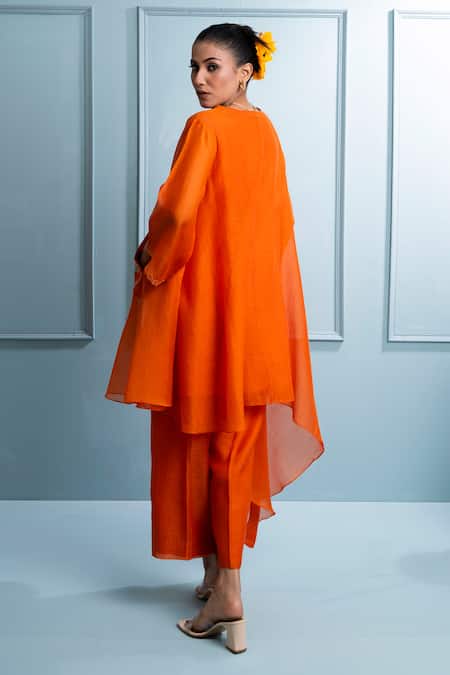 The White Tree Studio Floral Patchwork Asymmetric Kurta Set 