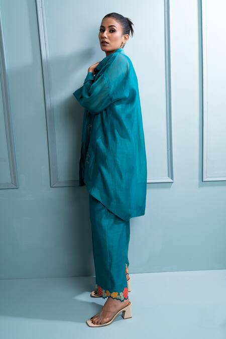 The White Tree Studio Badla Embroidered Asymmetric Tunic Set 