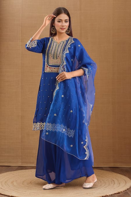 Samyukta Singhania Gota & Dori Work Kurta Palazzo Set 