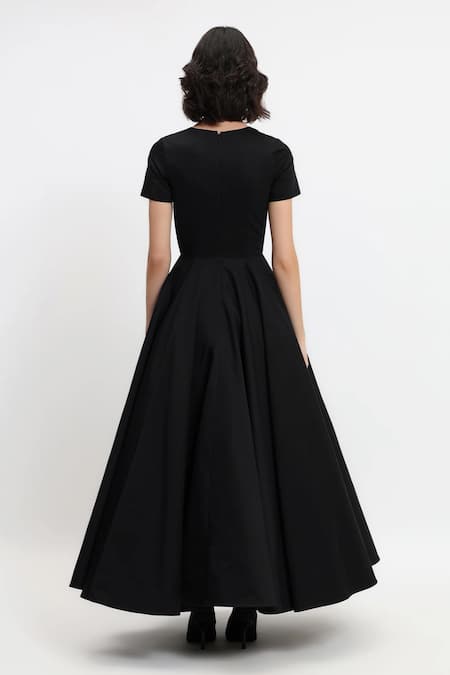 Gauri & Nainika Botanical Thread Embroidered Maxi Dress 