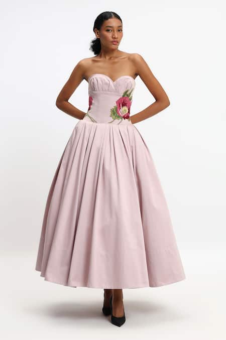 Gauri & Nainika Embroidered Botanical Maxi Dress 