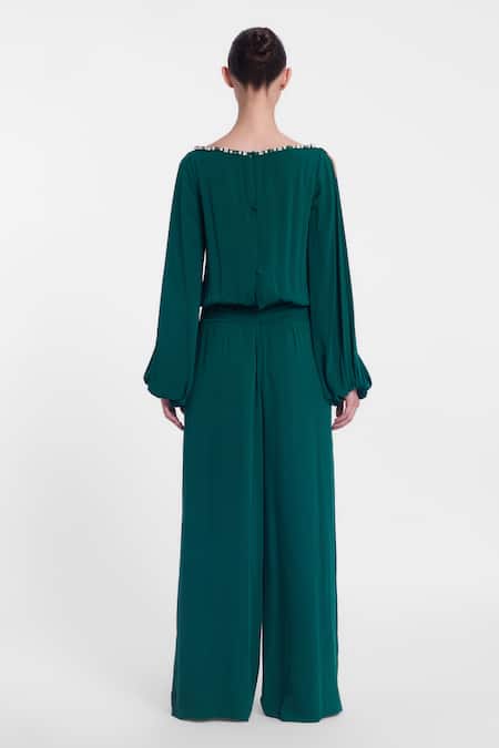 Gauri & Nainika Crystal Pearl Embellished Jumpsuit 