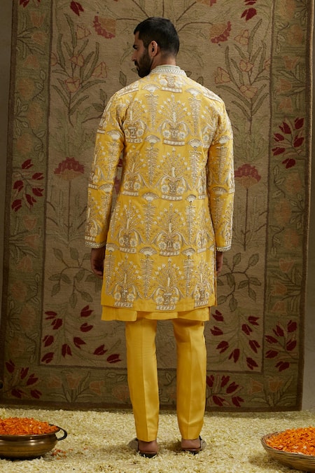 Sva By Sonam & Paras Modi Mughal Bloom Embroidered Sherwani Jacket 