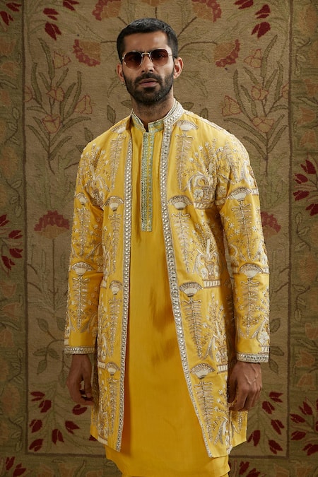 SVA by Sonam & Paras Modi Mughal Bloom Embroidered Sherwani Jacket 