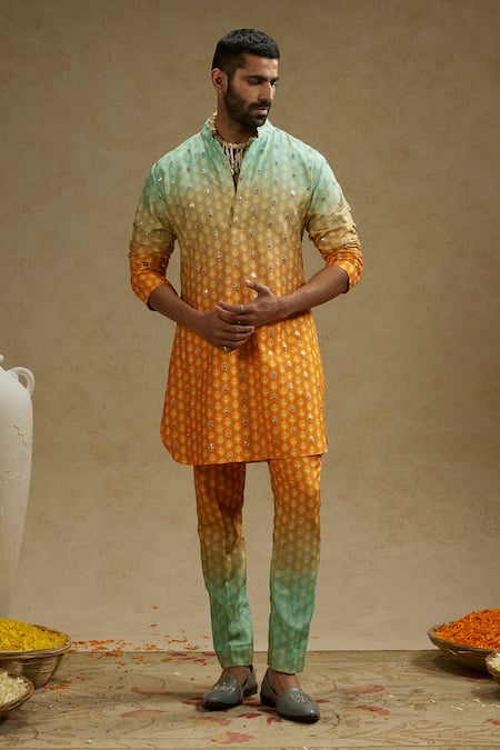 Sva By Sonam & Paras Modi Bloom Butti Print Ombre Kurta Set 