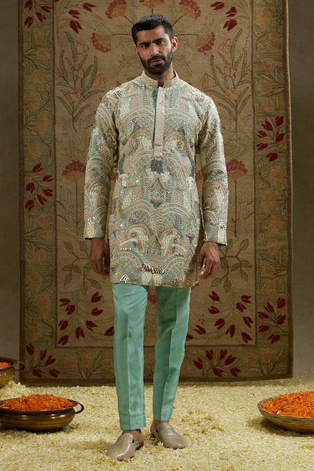 Sva By Sonam & Paras Modi Ancient Bloom Embroidered Kurta Set 