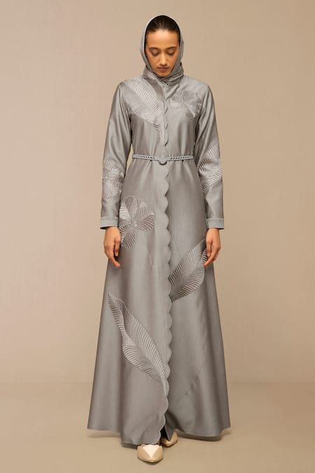 AMPM Grey Silk Plain Scarf 