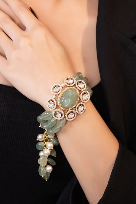 Xago Bead Moissanite Floral Bracelet 