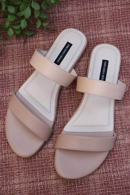 Shradha Hedau Footwear Couture Peach Double Strap Flats 