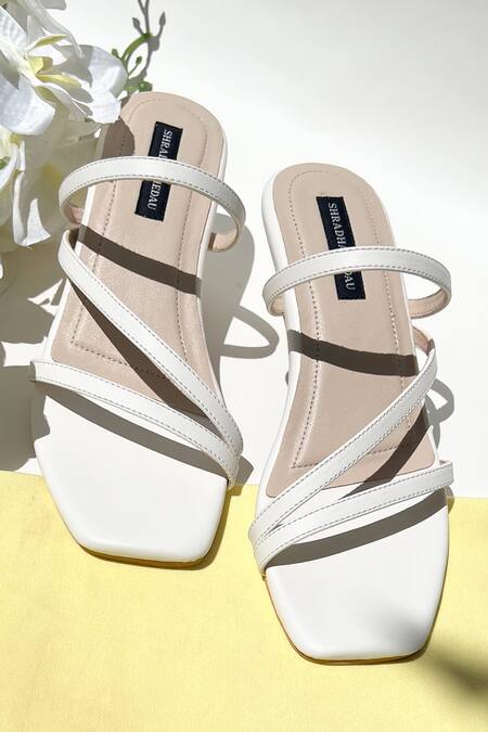 Buy_Shradha Hedau Footwear Couture_White Plain Multi-strap Heels 