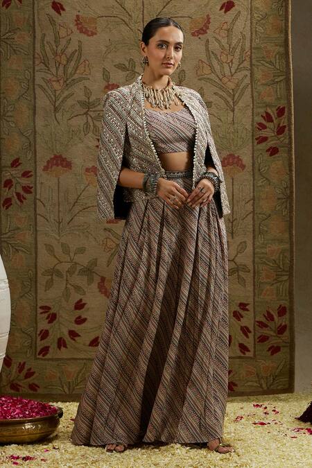 Sva By Sonam & Paras Modi Multi Color Crepe Sequins, Beads Round Multicolored Embellished Jacket Set at Aza Fashions Sva By Sonam & Paras Modi_Multi Color Crepe Sequins, Beads Round Multicolored Embellished Jacket Set_at_Aza_Fashions